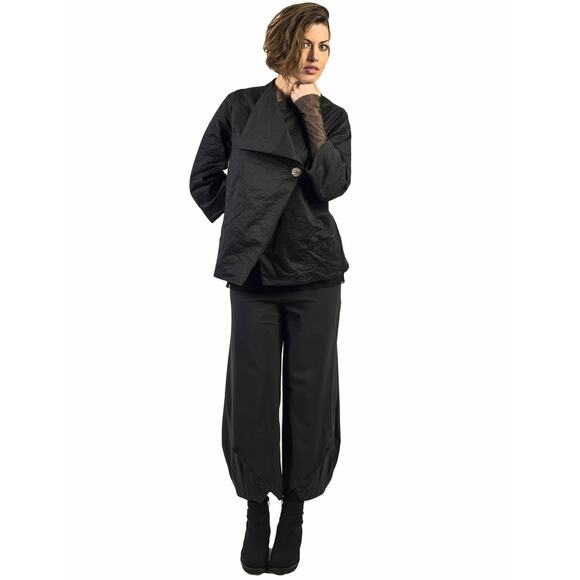 EUC Porto San Francisco Charcoal Black Asymmetric Jacket Size 2 / Medium Italian - Picture 3 of 14